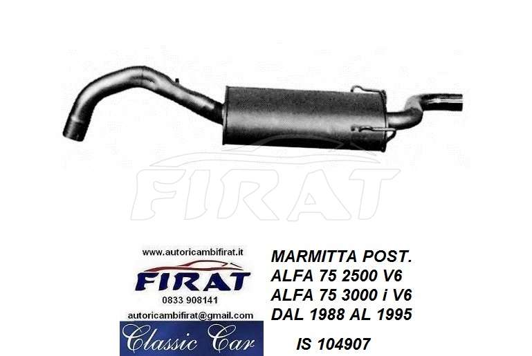 MARMITTA ALFA 75 2500 V6 - 3000 V6 POST. (104907)